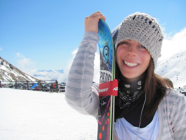 Stefi Auer from Italy making the most of the new snow at The Remarkables today